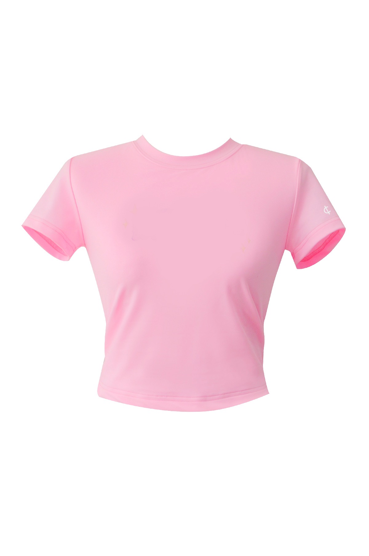 풀덜 라운드넥 크롭 스판 반팔 티셔츠 (light pink)